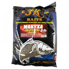 Макуха 3KBaits смажена подрібнена (часник) 1 кг 