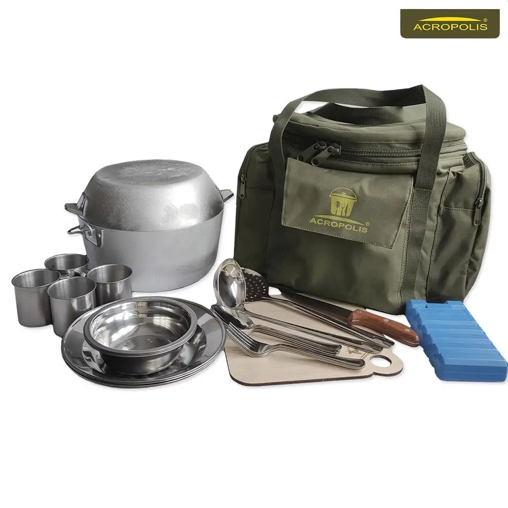 Набір для пікніка Acropolis (посуд на 4 особи + сумка з термовідділеннями) СДП-4