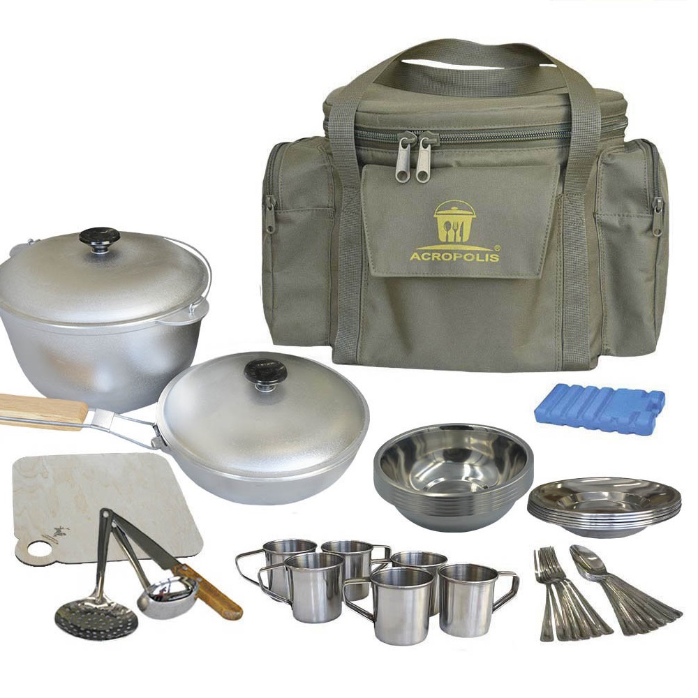 Набір для пікніка Acropolis (посуд на 6 осіб + сумка з термовідділеннями) СДП-1