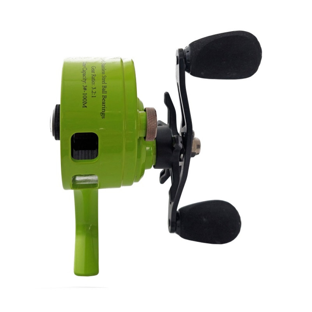 Котушка зимова мультиплікаторна Black Salamandra Ice-2 Green , Left Hand, 3,2: 1, 3+1