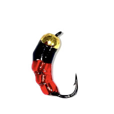 Мормишка Black Salamandra Муха, головка Латунь Золото "Мотиль" #14 0,25гр 