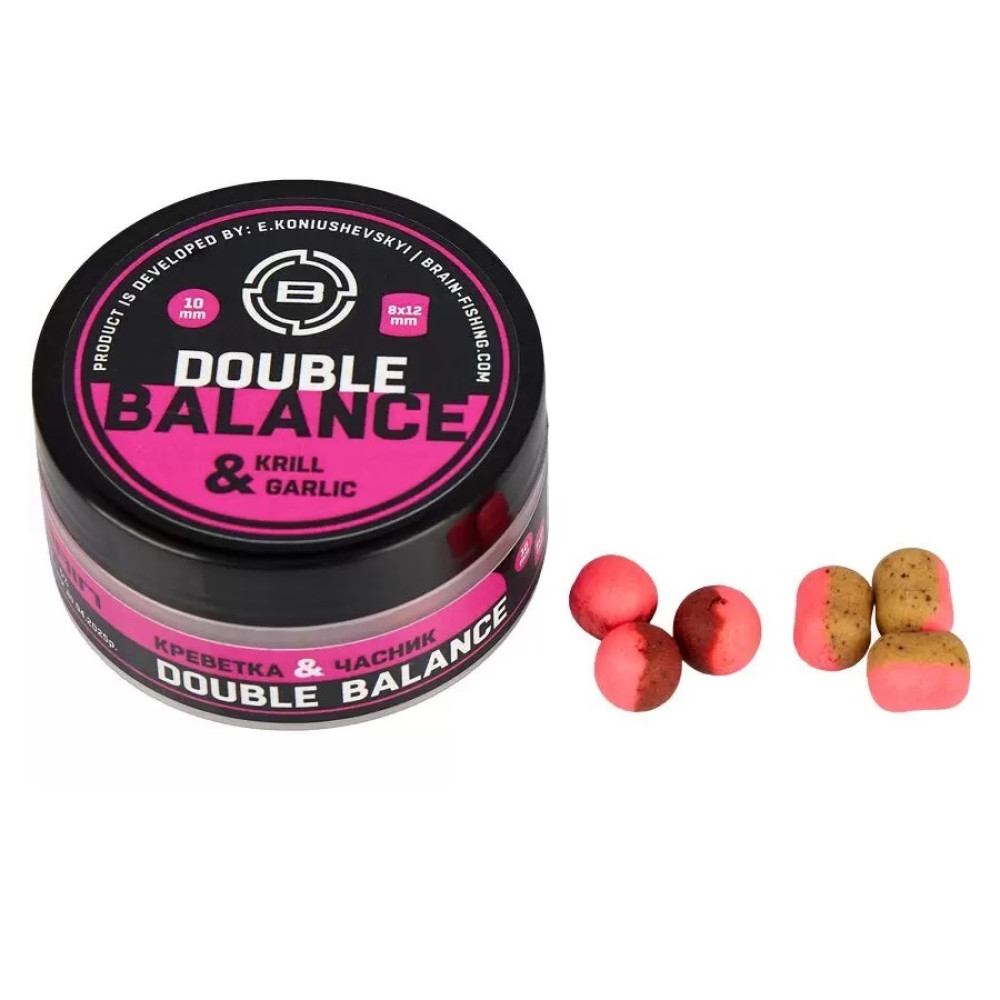 Бойли Brain Double Balance Krill & Garlic (креветка+часник) 12+10х14mm