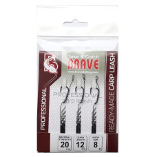 Готові повідці Brave Carp Professional, 20Lb, 12см, #8, BCP03, 3шт в уп. 