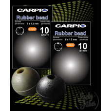 Намисто гумове Carpio RUBBER BEAD BLACK 6 * 1.2mm