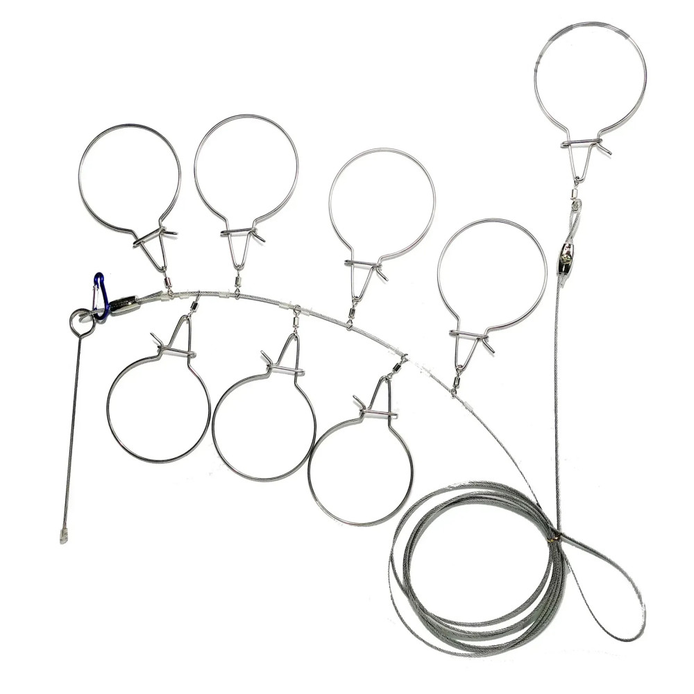 Кукан металевий Condor 4.5м на 8 карабінів з екстрактором