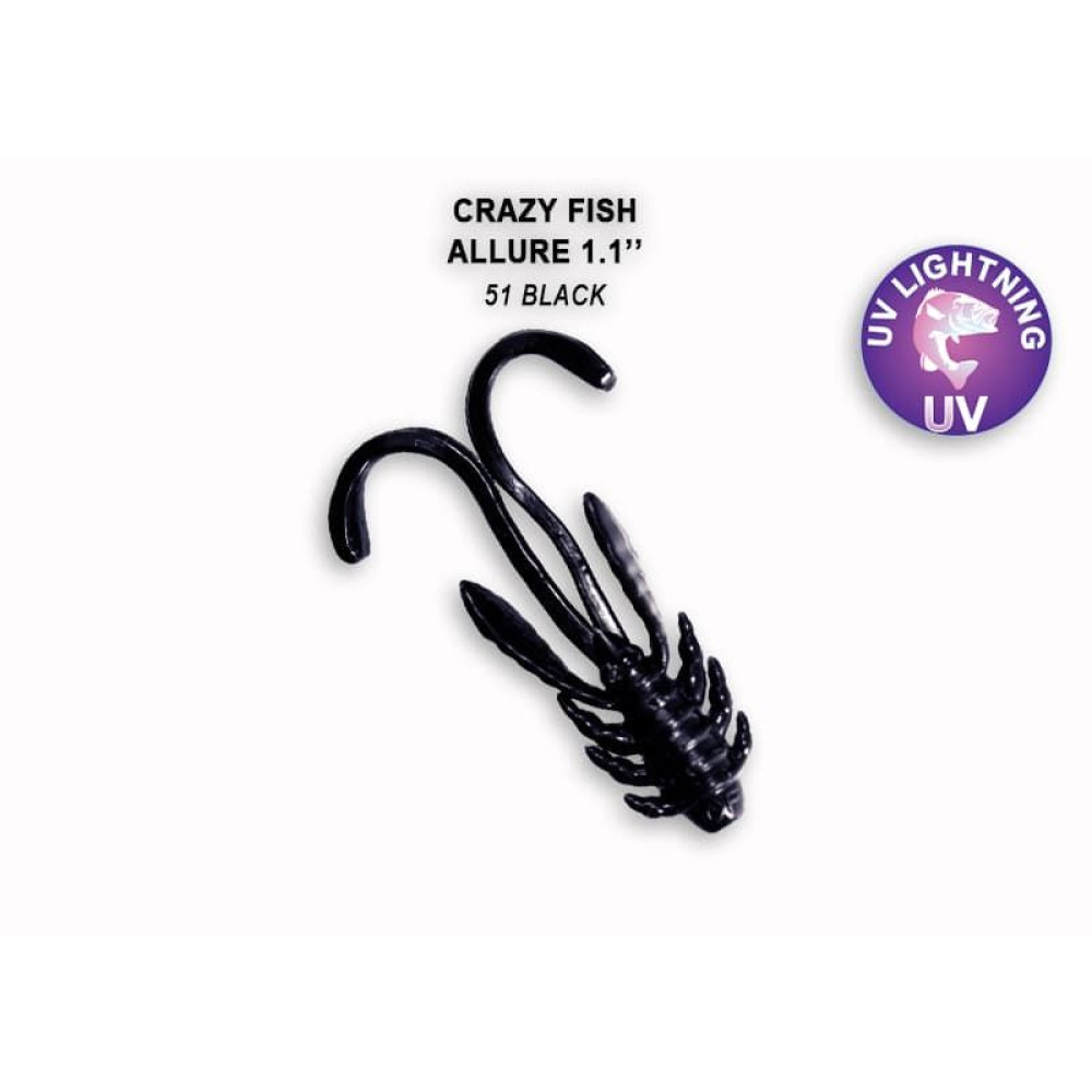 Силіконова приманка Crazy Fish Allure 1.1" 46-27-51-6 кальмар 62268