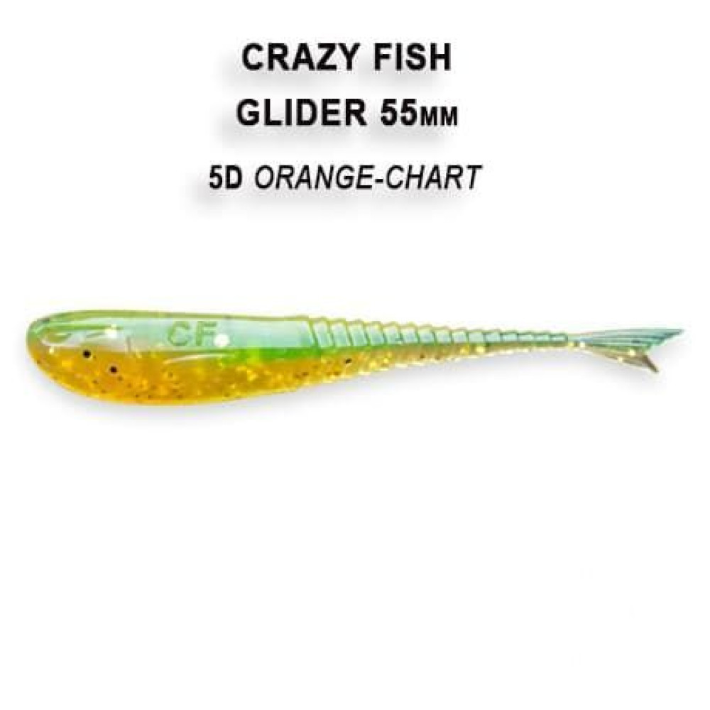 Силіконова приманка плаваюча Crazy Fish Glider 2.2" 35-55-5d-6-F кальмар