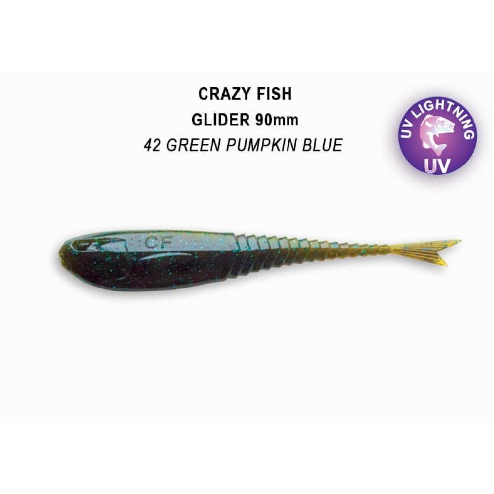 Силіконова приманка плаваюча Crazy Fish Glider 3.5" 36-90-42-6-F кальмар