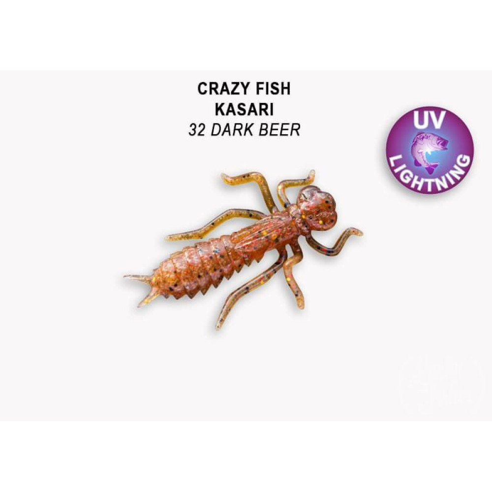 Силіконова приманка плаваюча Crazy Fish Kasari 1" 52-27-32-7-F креветка+кальмар