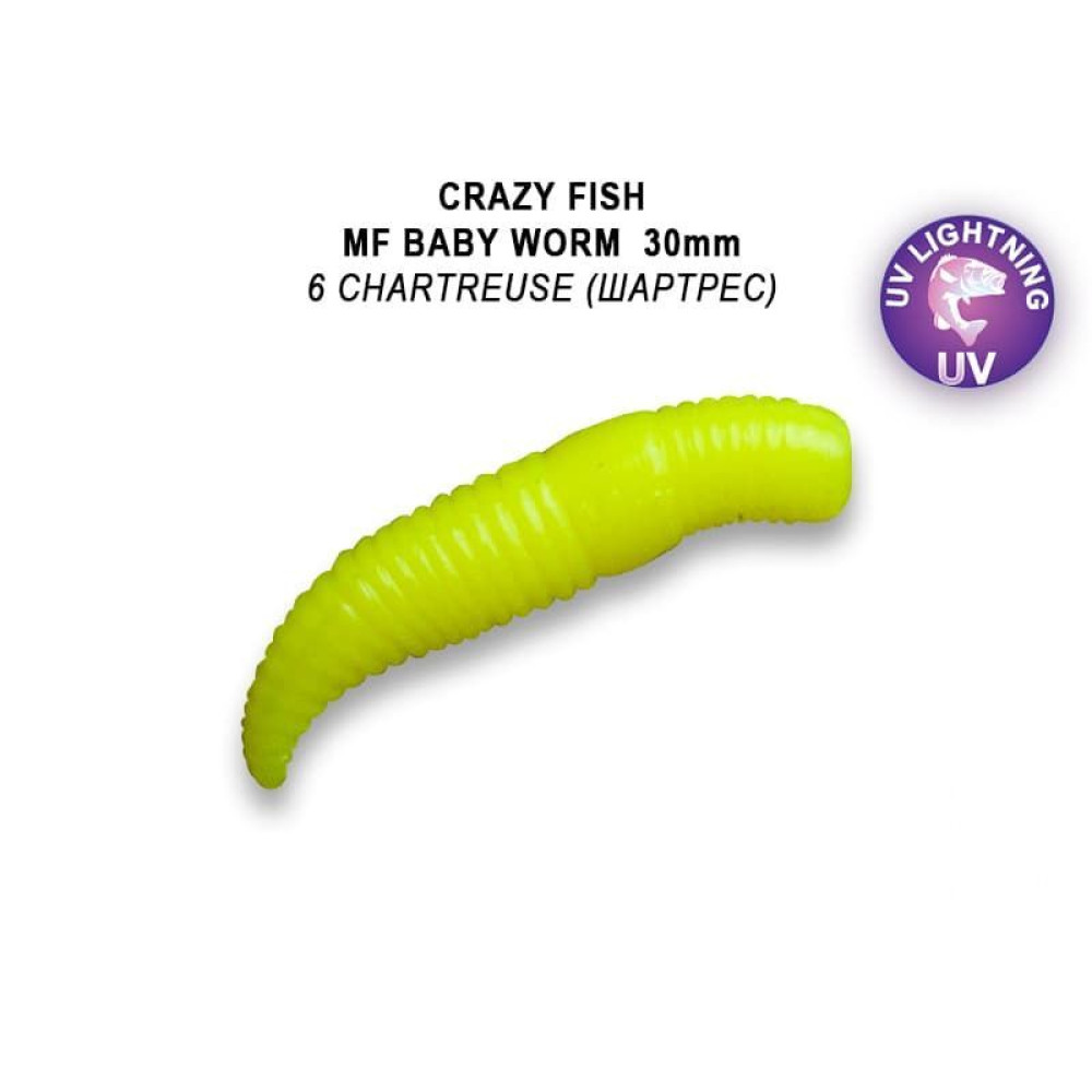 Силіконова приманка Crazy Fish MF Baby worm 1.2" 65-30-6-9-EF солодкий сир