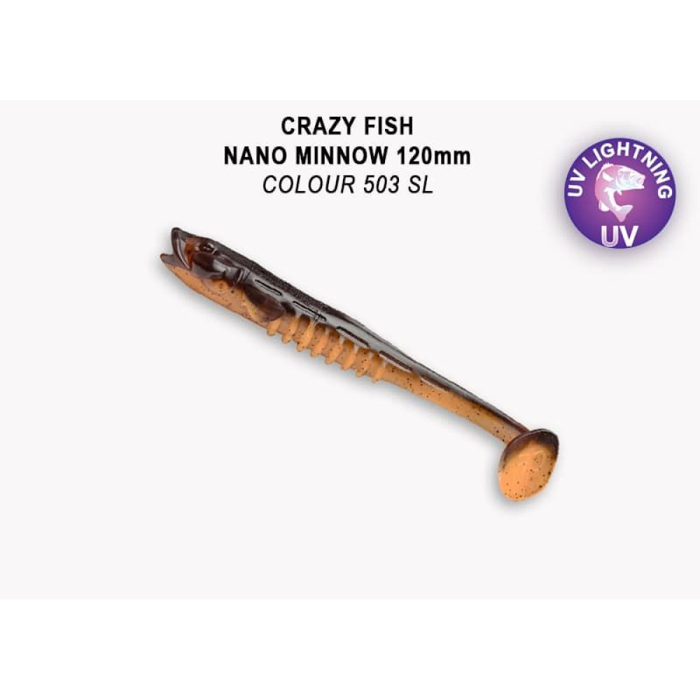 Силіконова приманка Crazy Fish Nano minnow 5" 55-120-503SL-7 креветка+кальмар