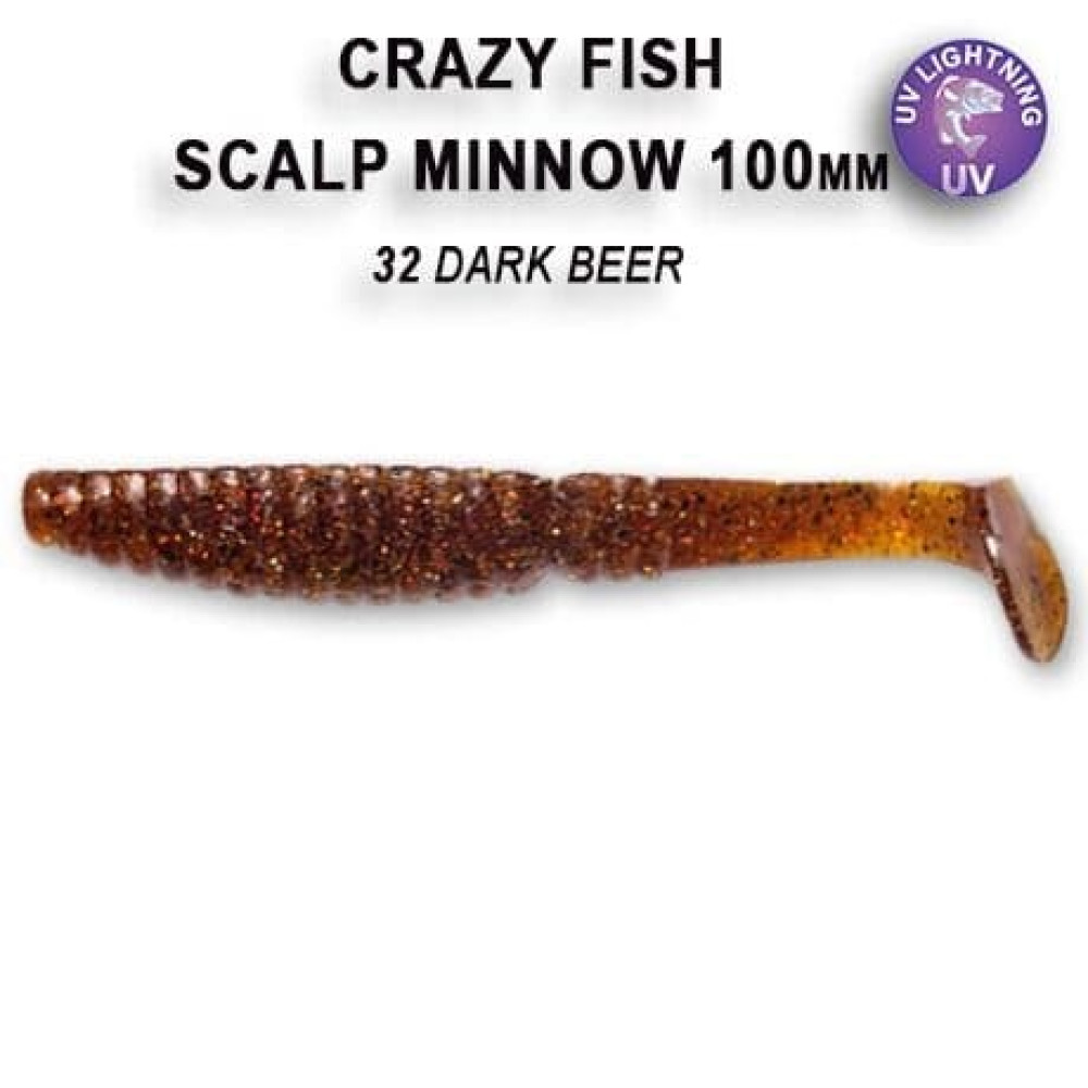 Силіконова приманка Crazy Fish Scalp minnow 4" 18-100-32-6 кальмар