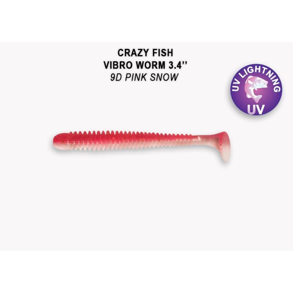 Силіконова приманка Crazy Fish Vibro worm 3.4" 13-85-9d-6
