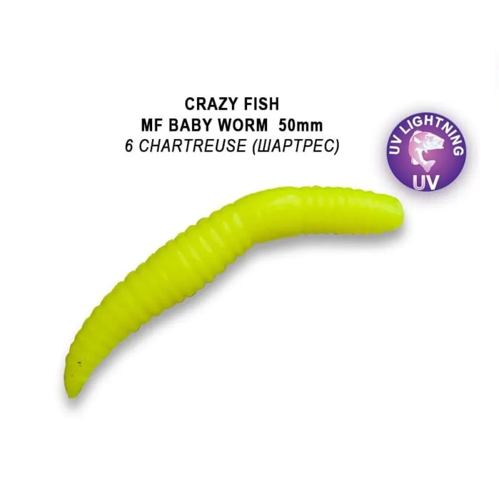 Силіконова приманка плаваюча Crazy Fish MF Baby worm 2" 66-50-6-9-EF сoлолодкий сир