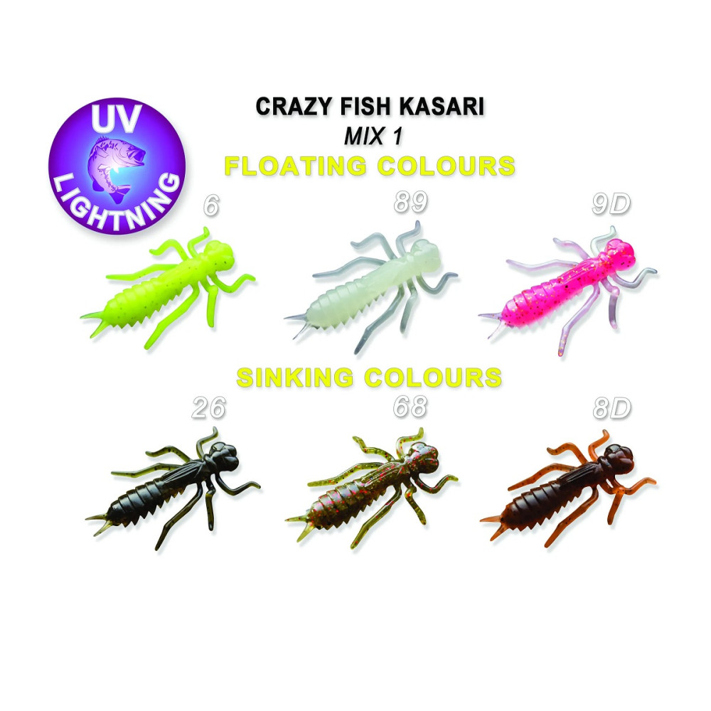Силіконова приманка плаваюча Crazy Fish Kasari 1.6" 51-40-M1-7-FS креветка+кальмар