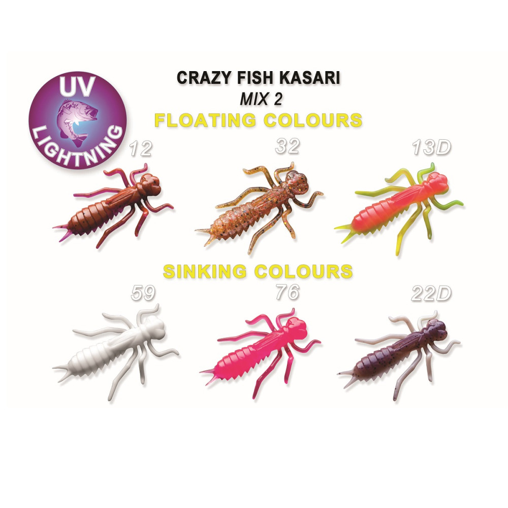 Силіконова приманка плаваюча Crazy Fish Kasari 1.6" 51-40-M2-7-FS креветка+кальмар