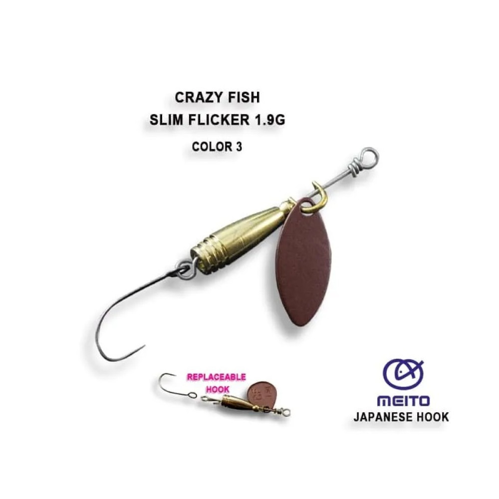 Обертова блешня Crazy Fish Slim flicker 1.9 г #3-MBZ