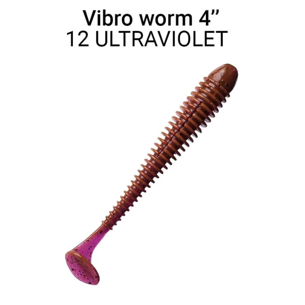 Силіконова приманка Crazy Fish Vibro Worm 4'' 75-100-12-6 кальмар