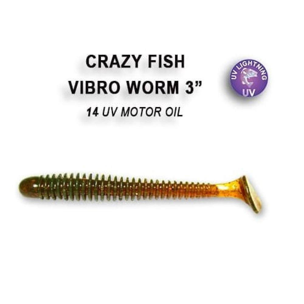 Силіконова приманка Crazy Fish Vibro worm 3" 11-75-14-6 кальмар