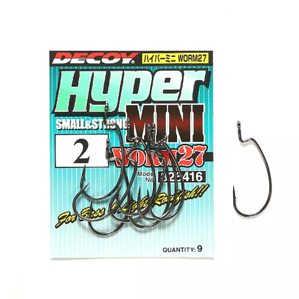 Гачок Decoy Worm 27 Hyper Mini #02, 9 шт/уп, 69554 Decoy