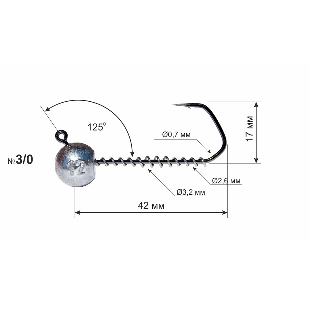 Джиголовка "Дніпро-Свинець" з пружиною Barbarian #3/0 - 10 г (3шт)