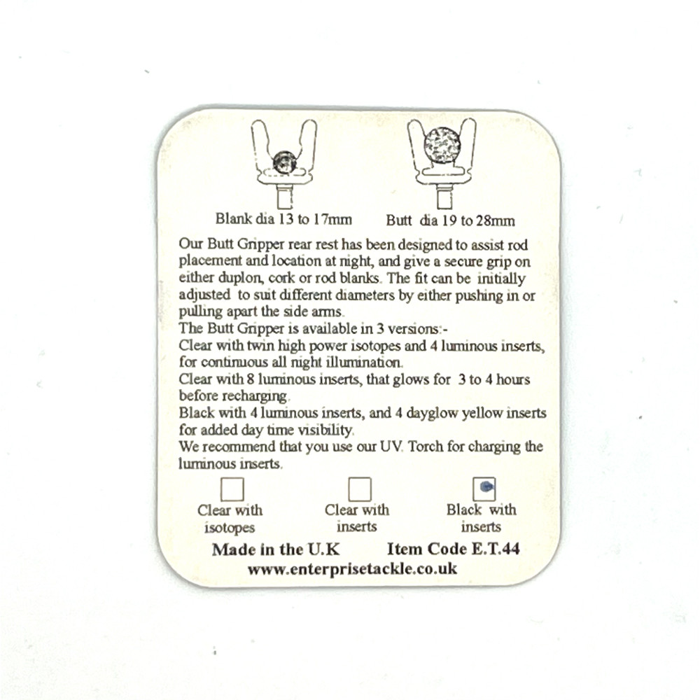 Підставка Enterprise Tackle SPECIALIST REAR ROD REST BLACK WITH GLOW STICK ET44B