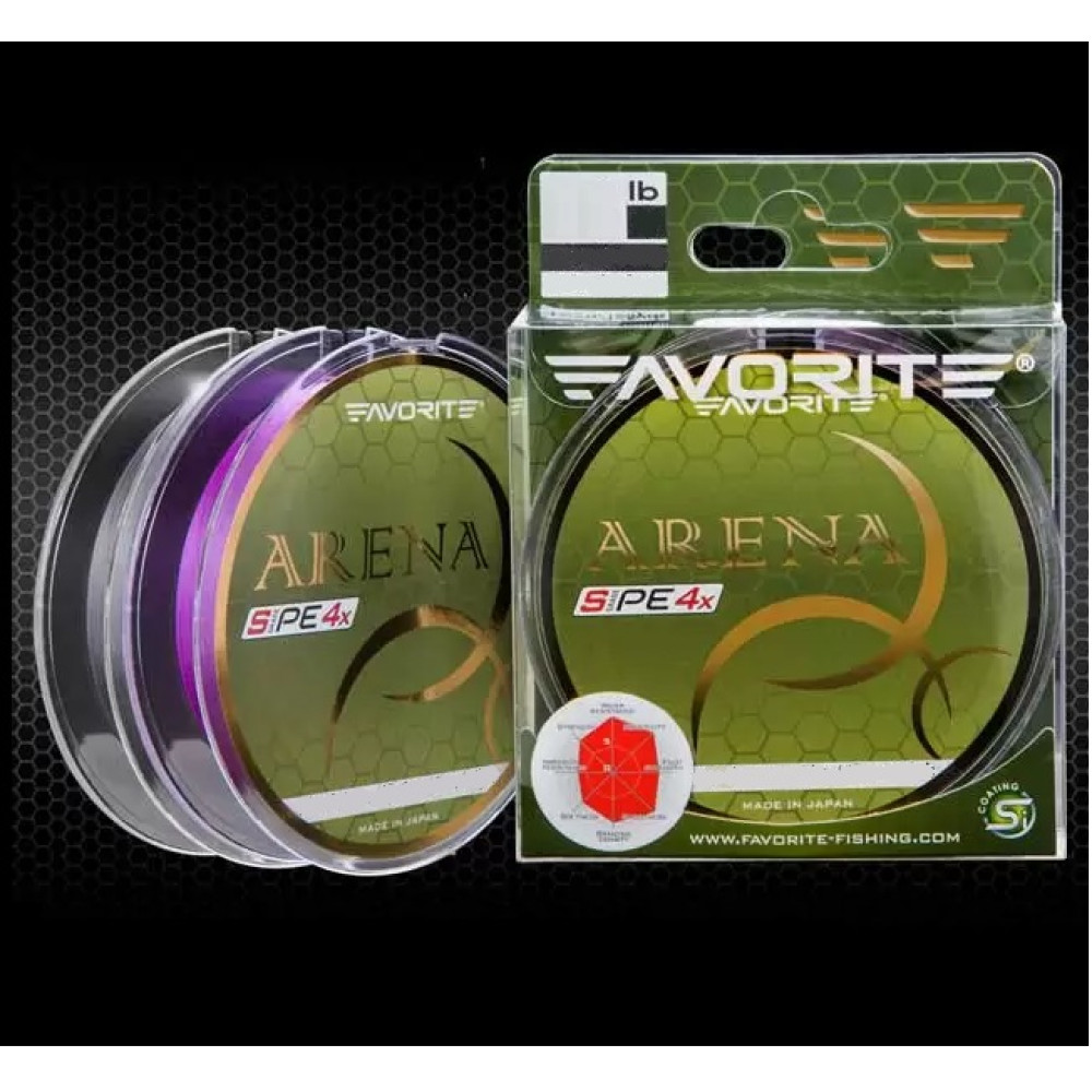 Шнур Favorite Arena PE 4x 100m (purple) #0.3/0.09mm 6.5lb/3kg