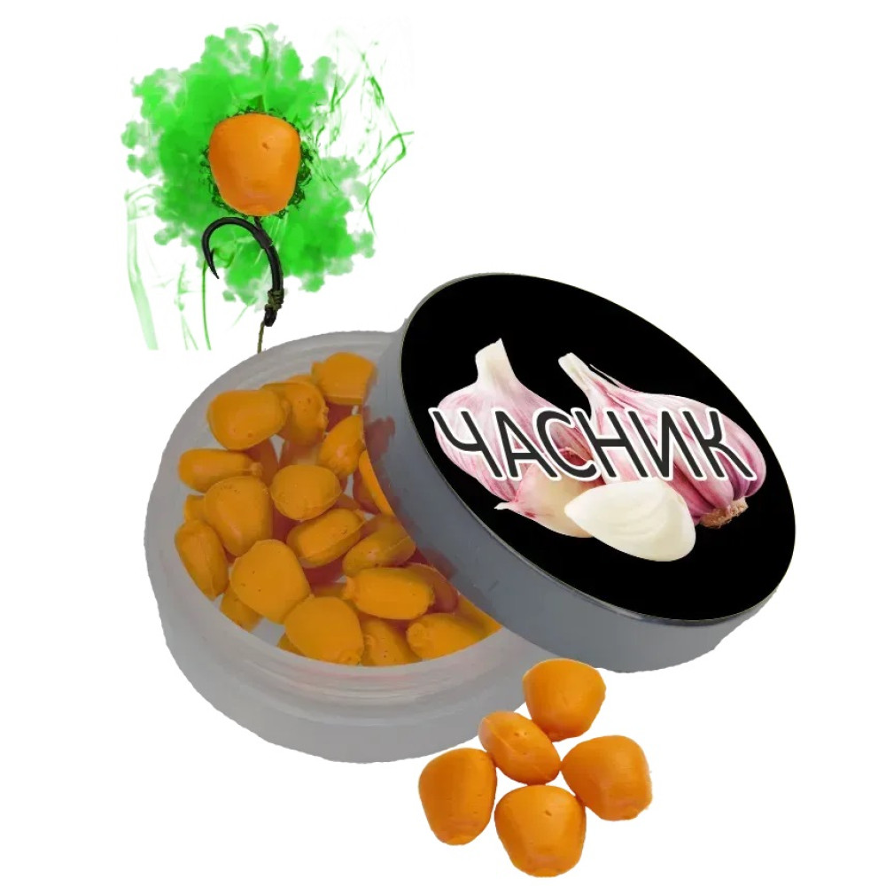 Кукурудза желейна Fish Sport ПИЛІК (эфект флюоро дим) Часник 10мм