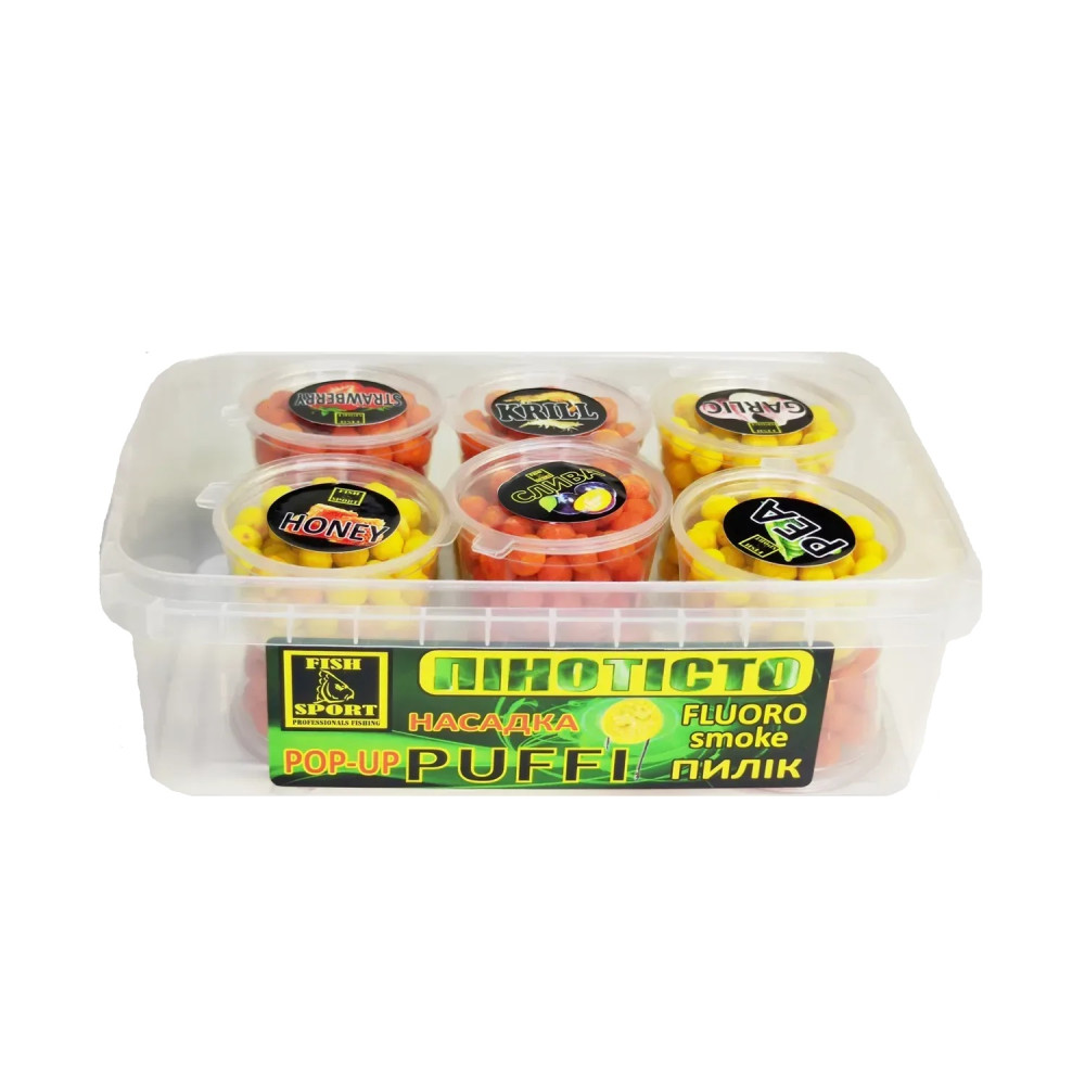 Набір насадок Fish Sport PUFFI ПИЛІК (эфект флюоро дим) 12шт
