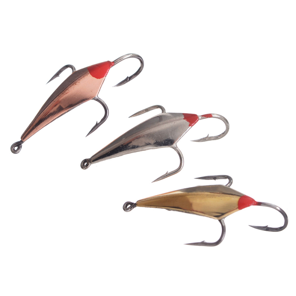 Блешня зимова Flagman Крабик ромбоподібний Мідь/Червоний 1,5см, BKRMK_1.5