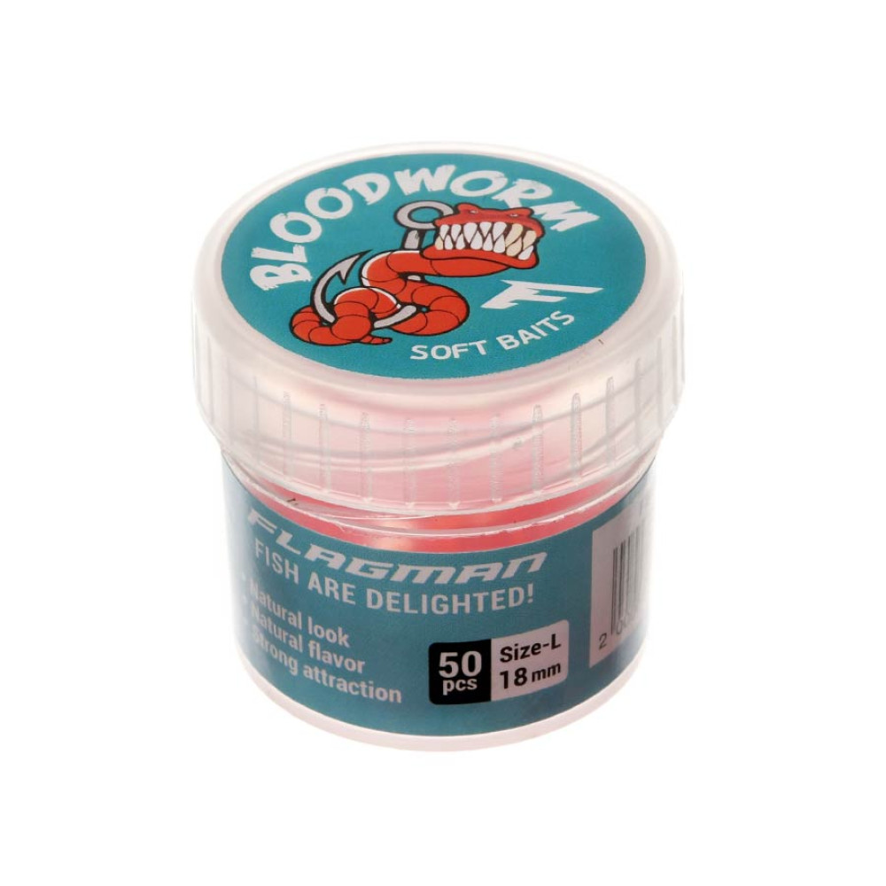 Мотиль силіконовий Flagman Blood Worm size L 50pcs, FBDW-L
