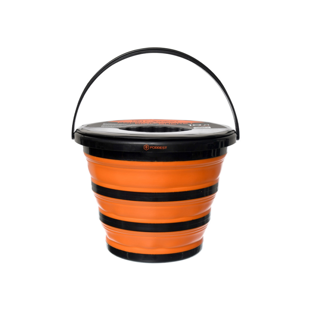 Відро Forrest силіконове з кришкою Folding Bucket with cover 10L Orange, FFB10O-C