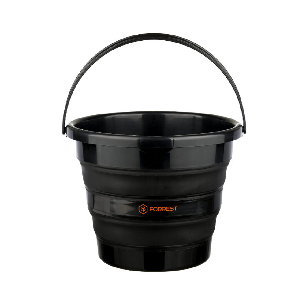Відро Forrest Folding bucket силіконове складне чорне 10л, FFB10 Black