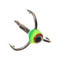 Трійник Flagman Black Nikel капля зелена/жовта з вічком №12