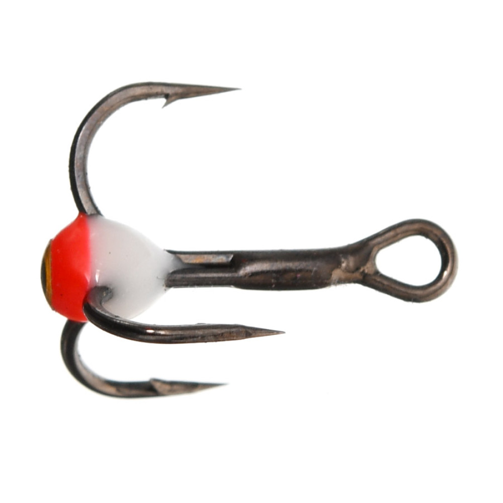 Трійник Flagman Black nikel капля біла/червона з вічком №14 FOBN-WR14E