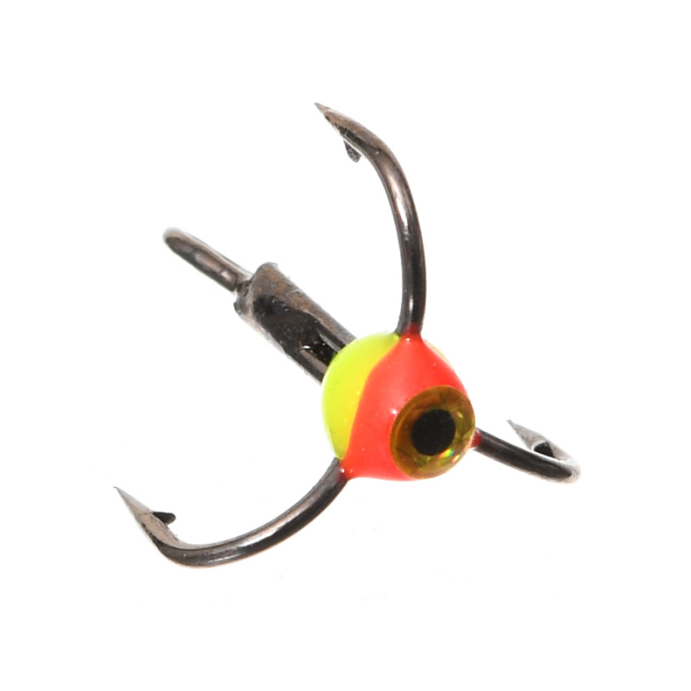 Трійник Flagman Black Nikel капля жовта/червона з вічком №16