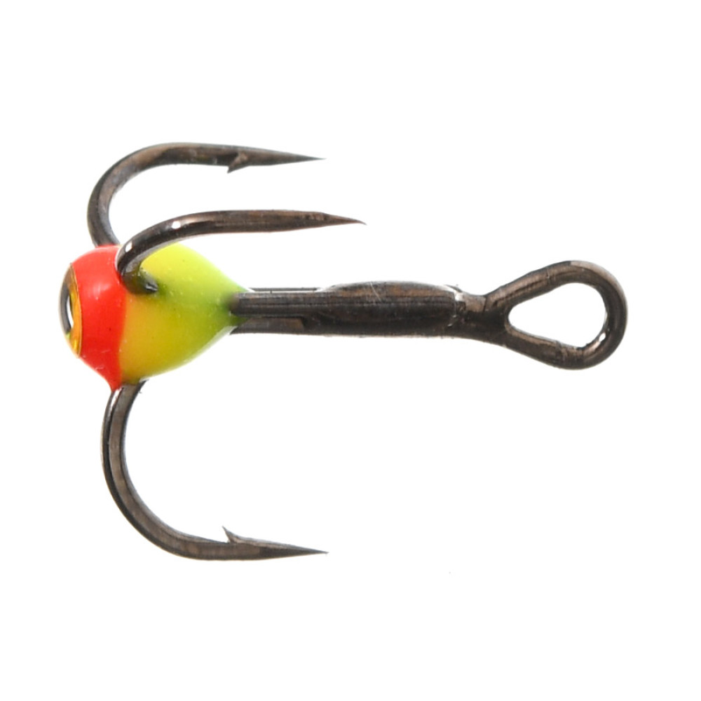 Трійник Flagman Black Nikel капля жовта/червона з вічком №16