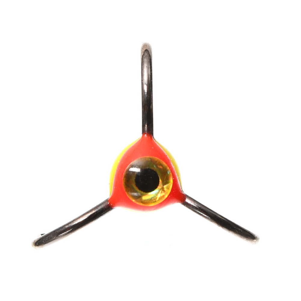 Трійник Flagman Black Nikel капля жовта/червона з вічком №16