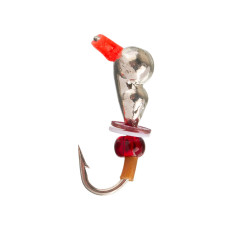 Мормишка вольфрамова Flagman Самиця мурашки з вушком паєтки і кембрик d=3мм срібло, P5525-2 