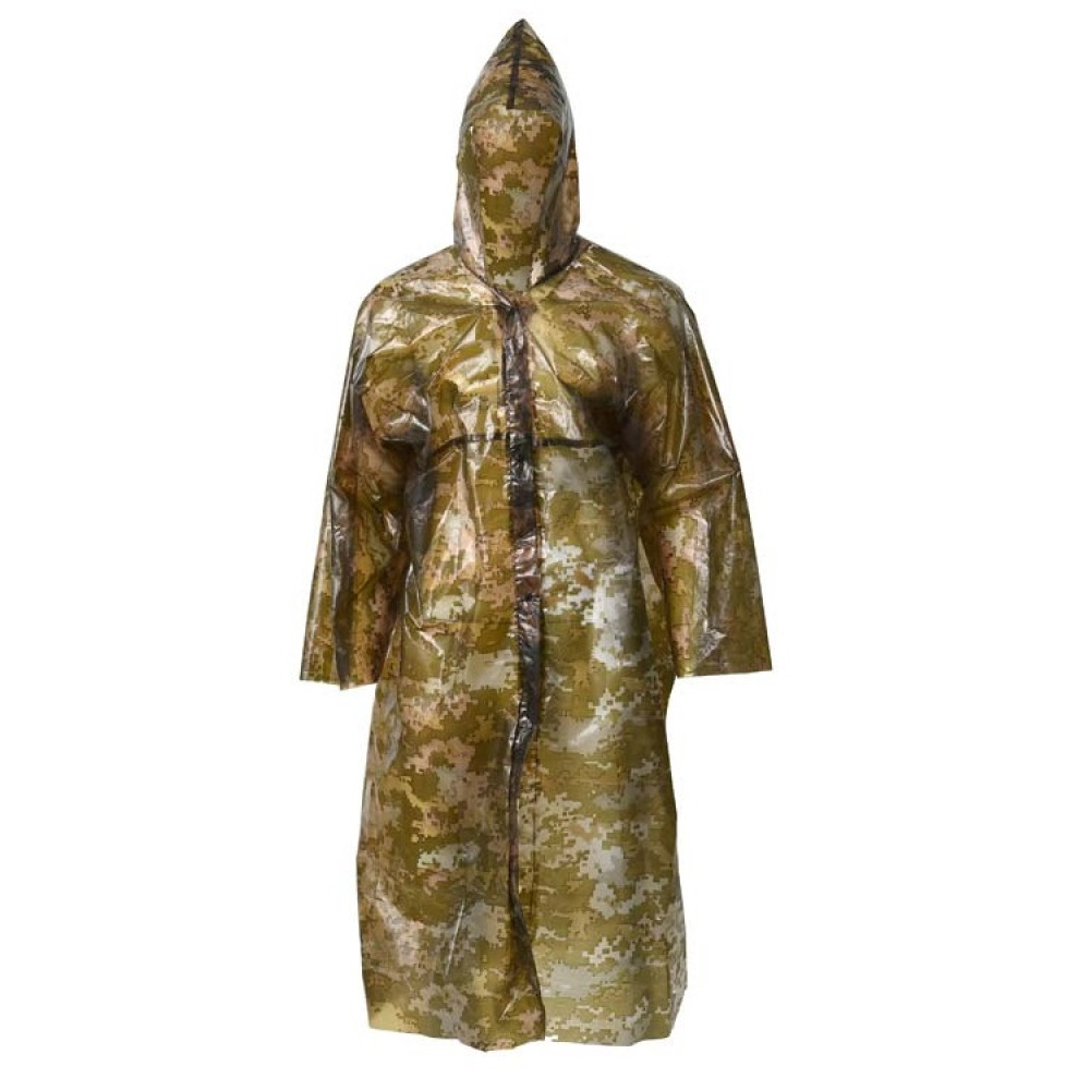 Плащ дощовик Pixel на кнопках зелений XXXL , PDK-PX-3XL