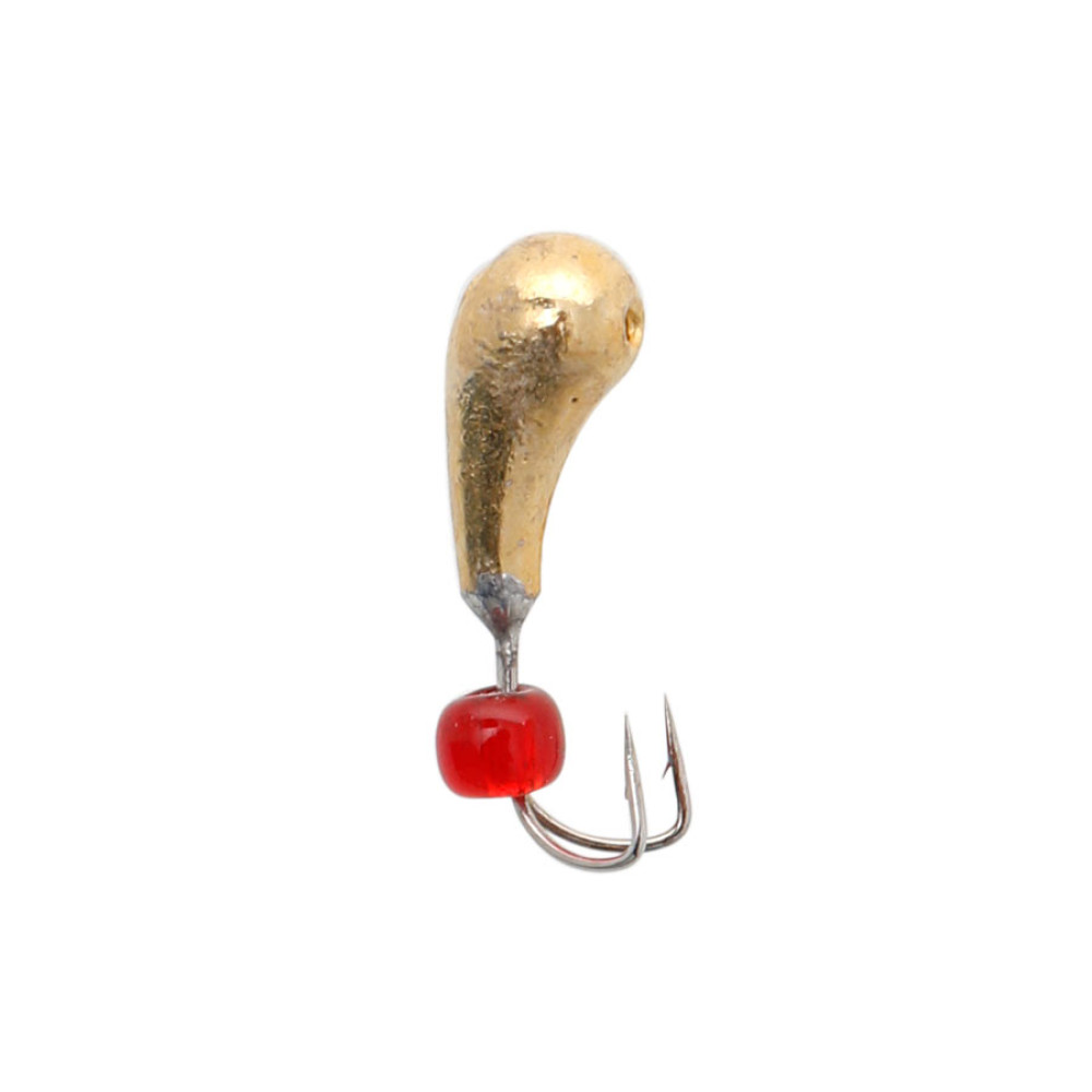 Мормишка вольфрамова Flagman Коза часничинка отвір з бісером d=3.5 золота, PK1535-1