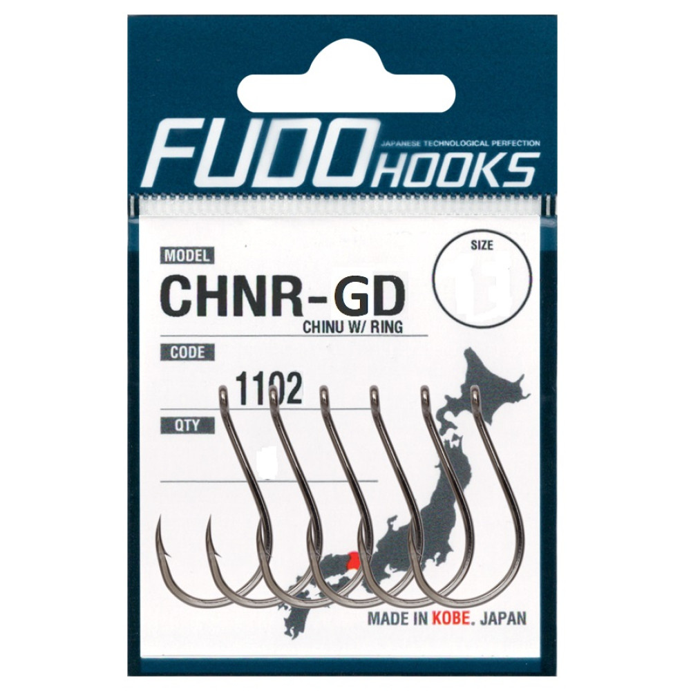 Гачок FUDO Hooks CHINU W/ RING Gold #10