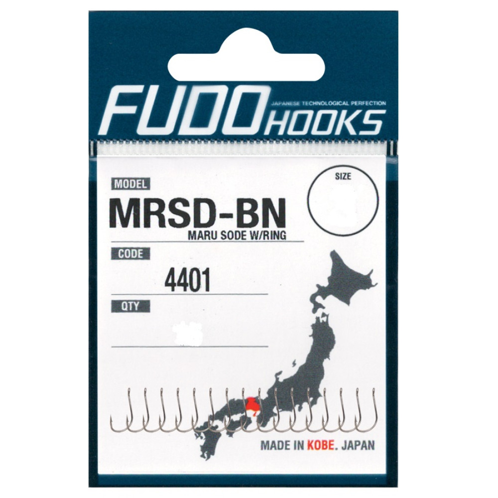 Гачок Fudo Hooks Maru Sode W/Ring Black Nickel #14