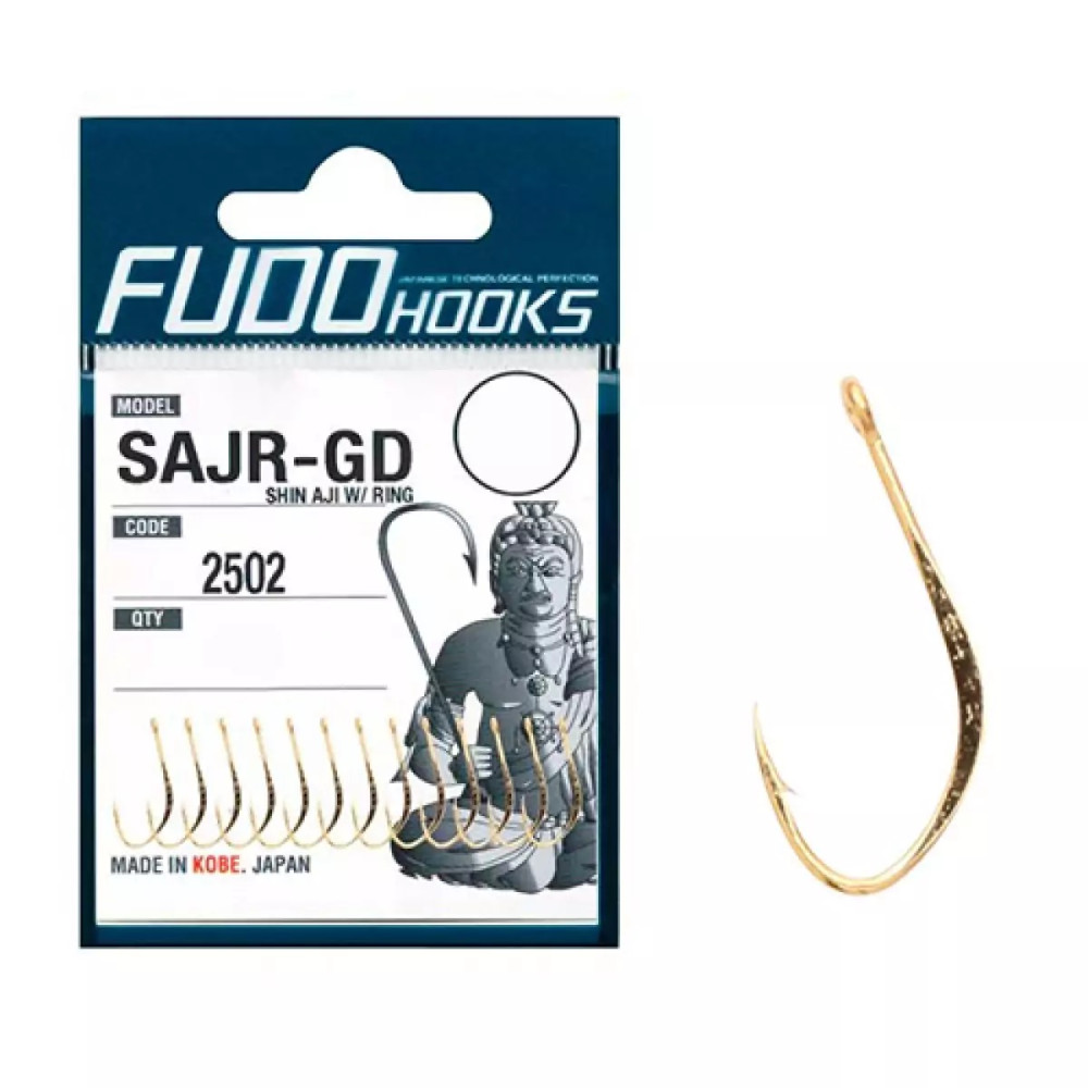 Гачок FUDO Hooks SHIN AJI W/ RING Gold #10