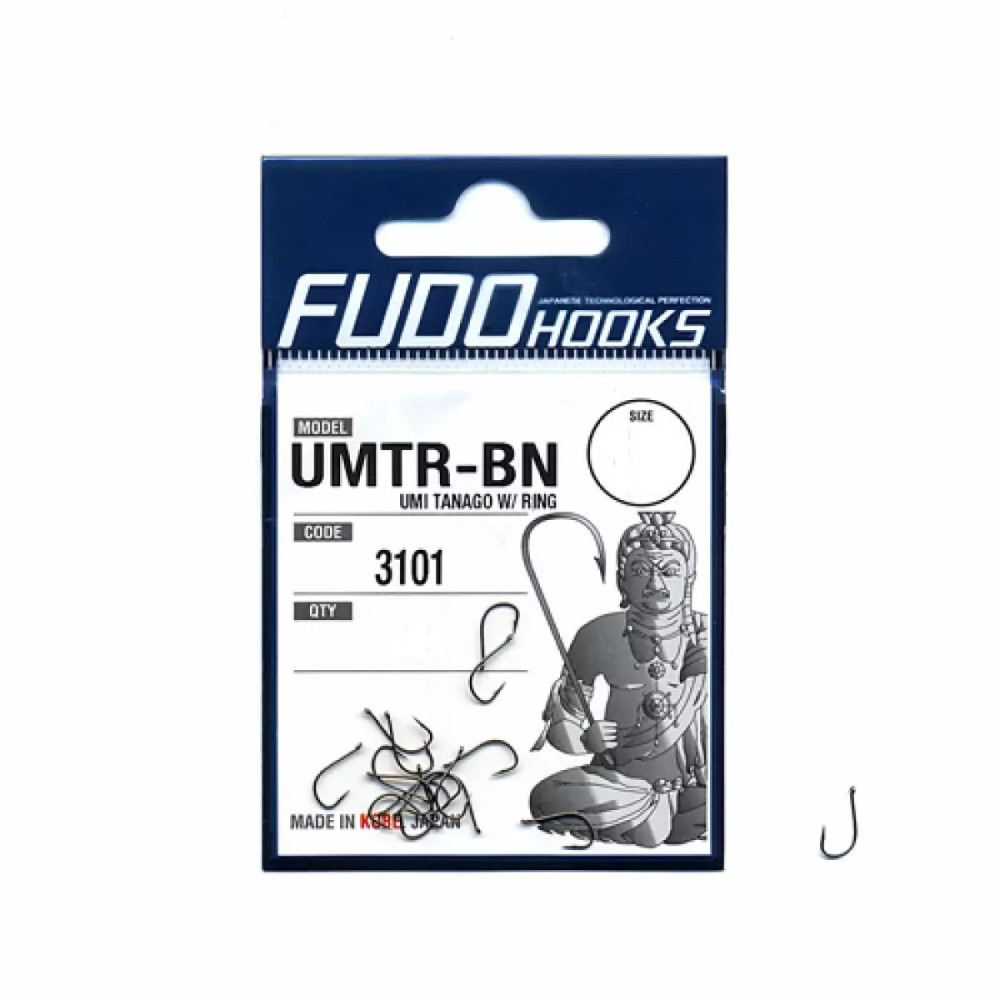 Гачок FUDO Hooks UMI TANAGO W/ RING Black Nickel #14