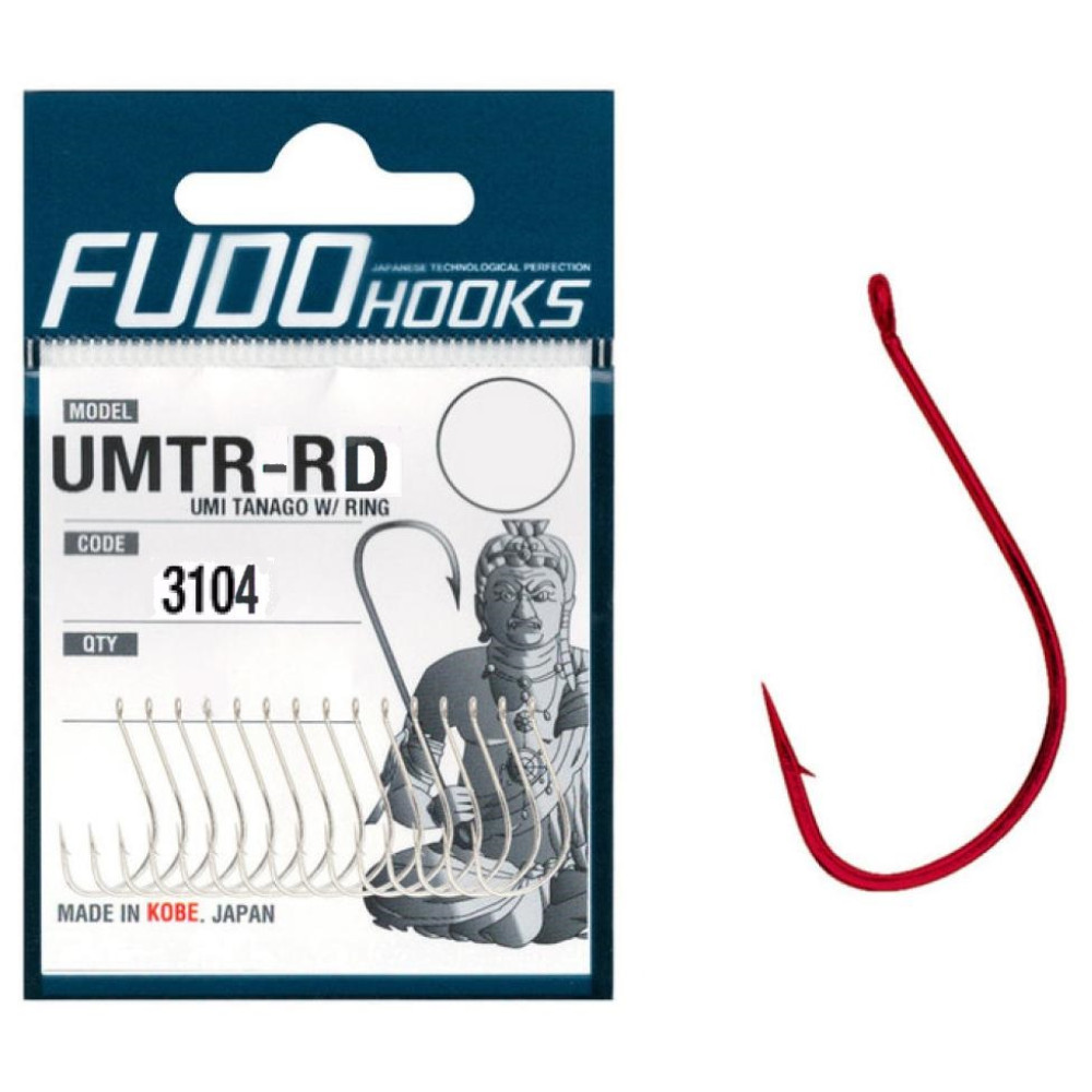 Гачок FUDO Hooks UMI TANAGO W/ RING Red #17