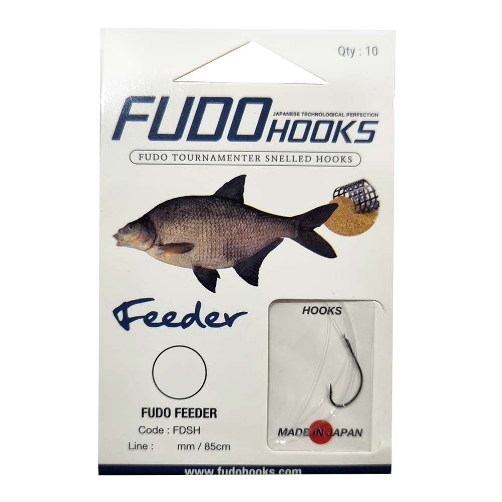 Гачки з повідцем FUDO Hooks Feeder #14 0.14mm 85cm (10шт) 63619 FUDO