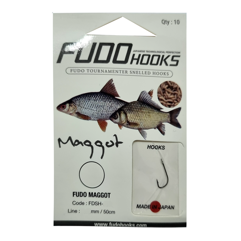 Гачки з повідцем FUDO Hooks Maggot Black #10 0.10mm 50cm (10шт) 63622 FUDO