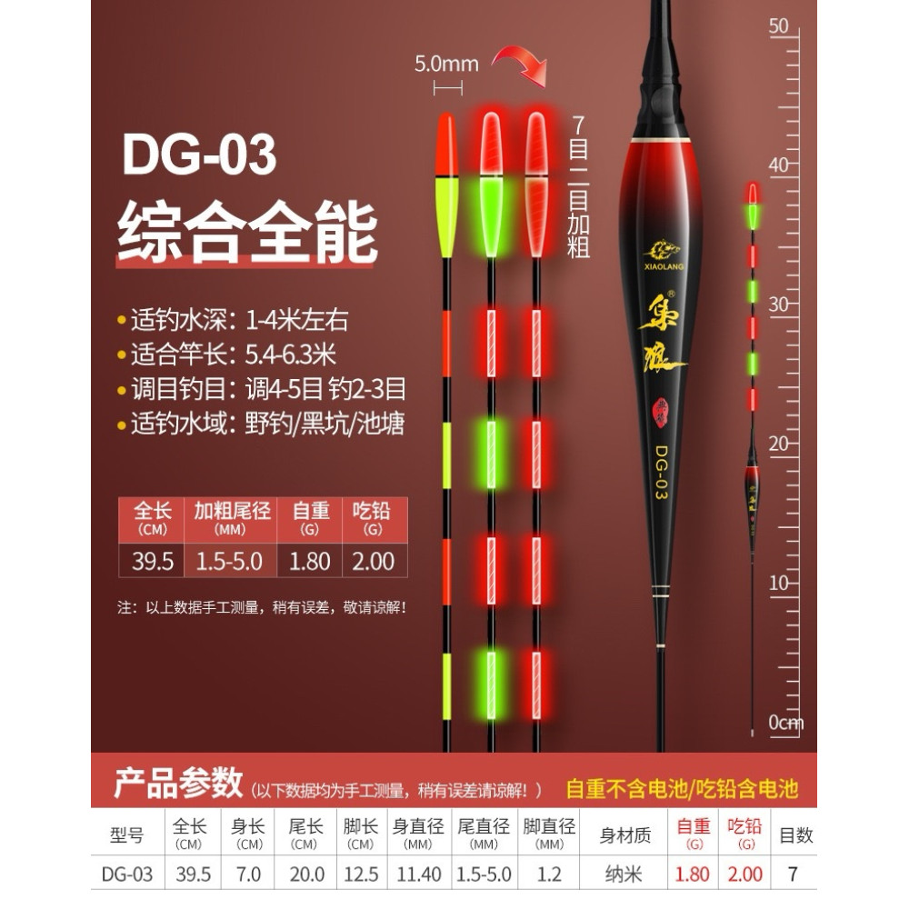 Поплавець розумний Herabuna Fishing з потовщеною антеною DG. Модель : DG-03 2.0 грама