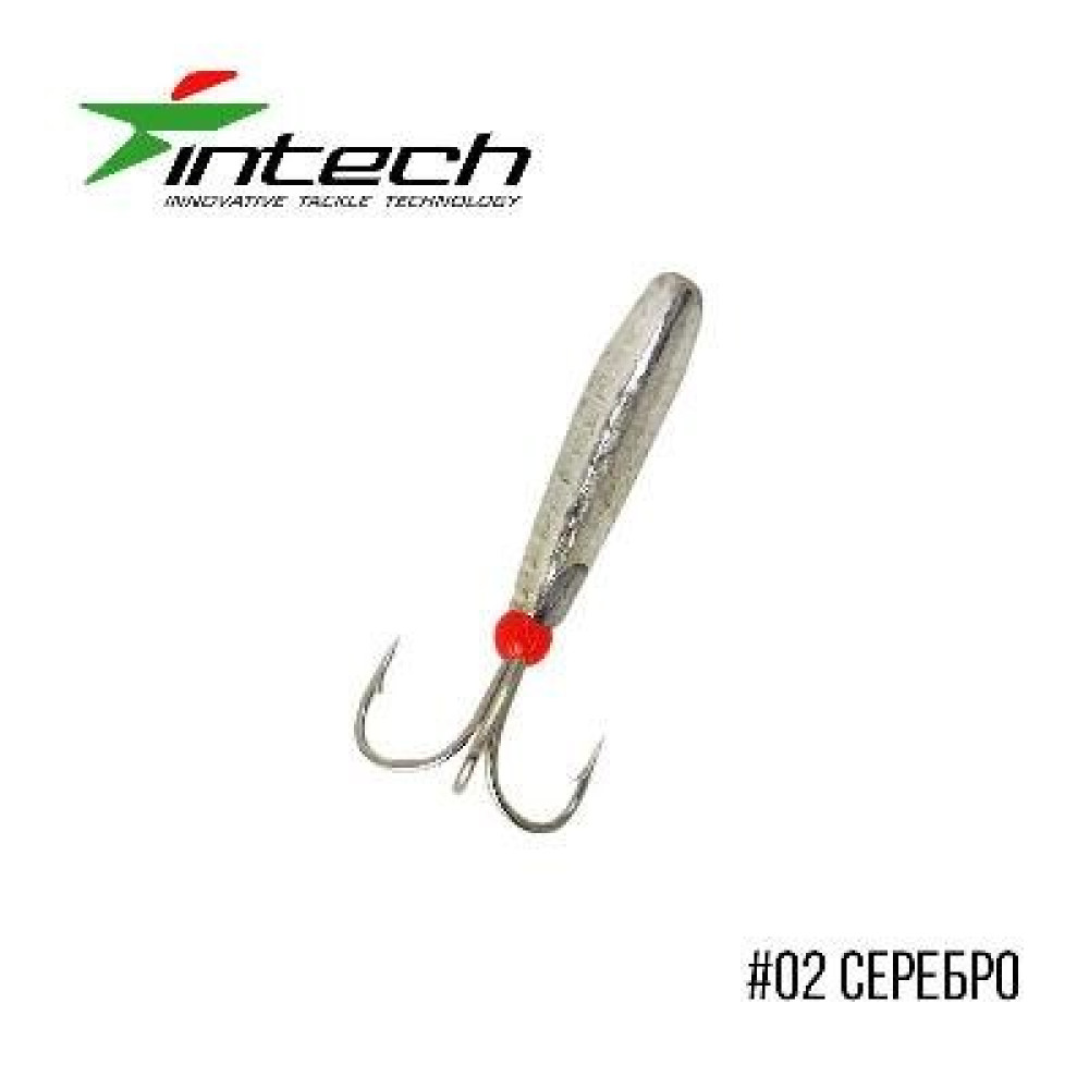 Мормишка Intech Ice Jig Чортик з насічкою ø3.3 (#02 срібло)